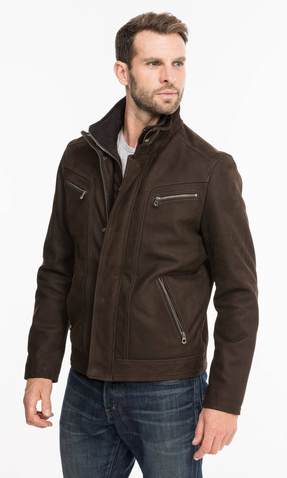 Vêtement en cuir Vestes & Trois Quart cuir marron