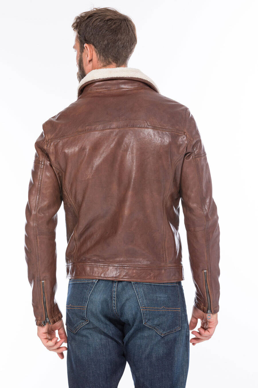 Vêtement en cuir Vestes & Trois Quart cuir cognac