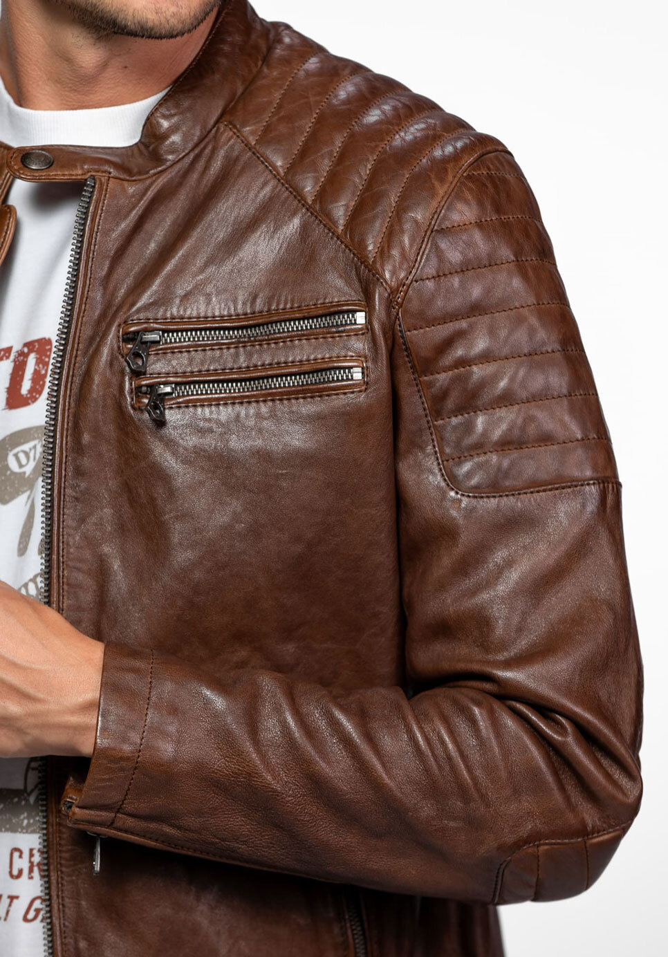 Vêtement en cuir Blousons cuir marron