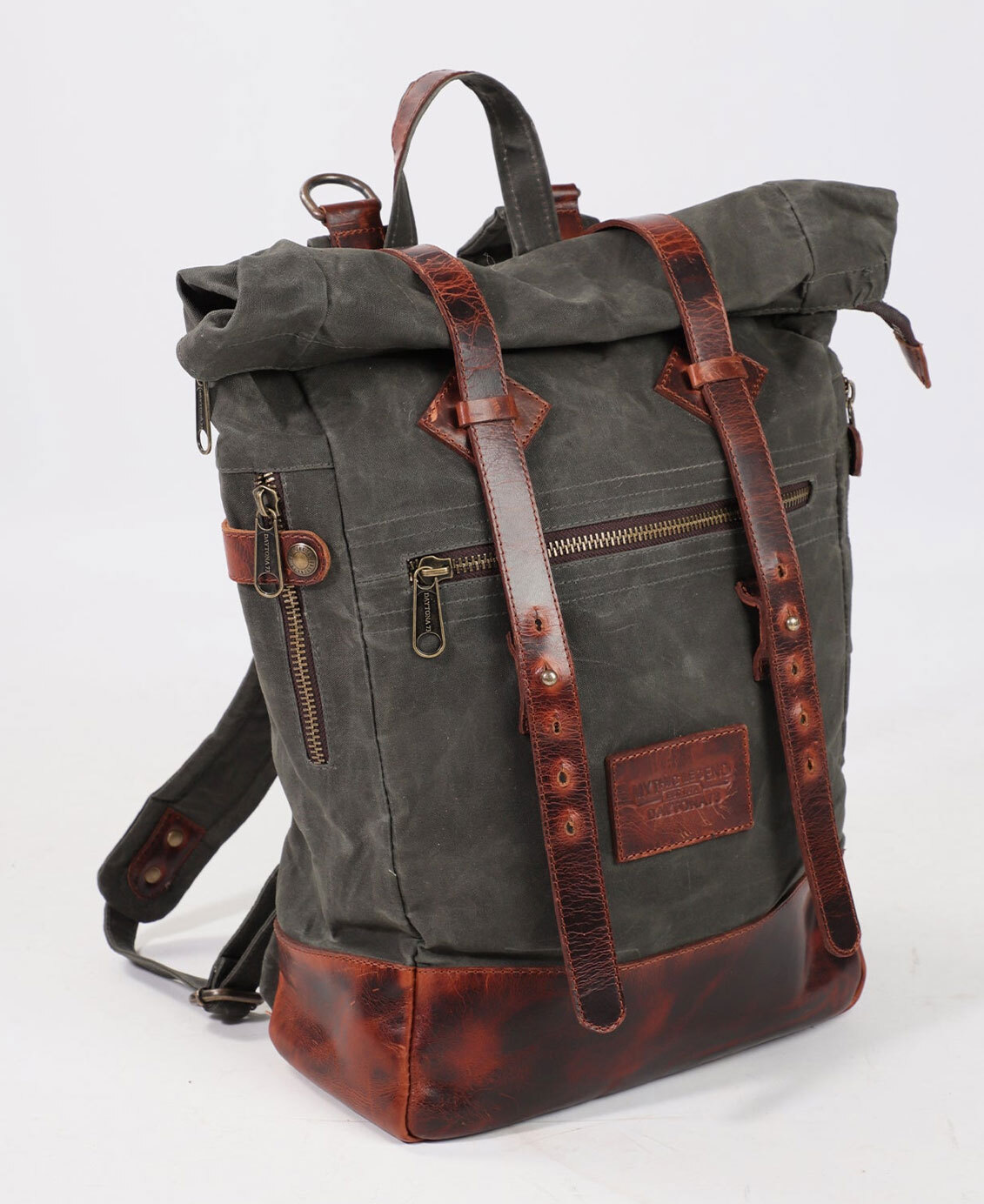 Vêtement en cuir Maroquinerie homme kaki, cognac