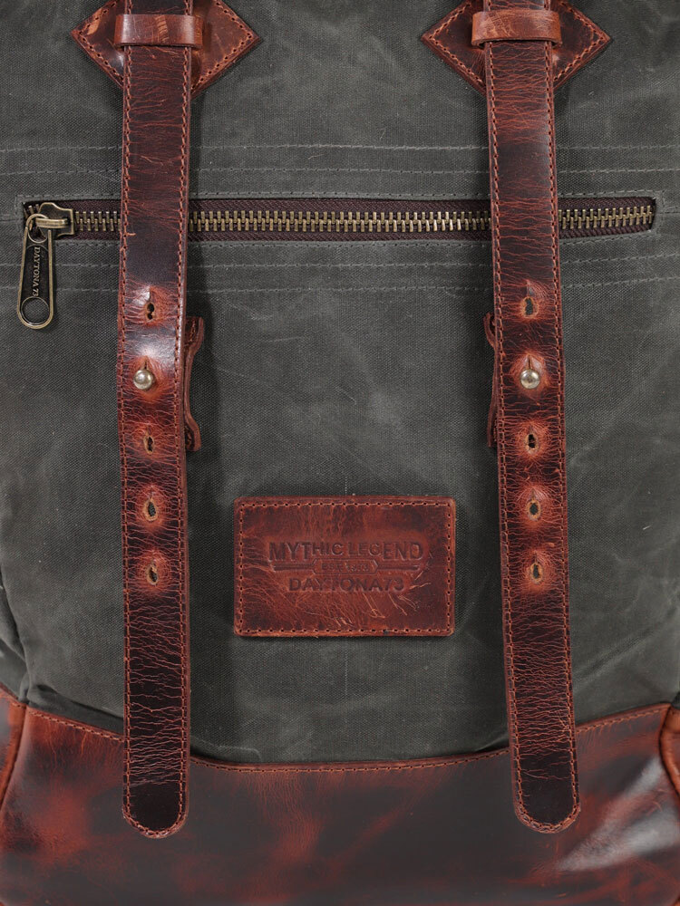 Vêtement en cuir Maroquinerie homme kaki, cognac