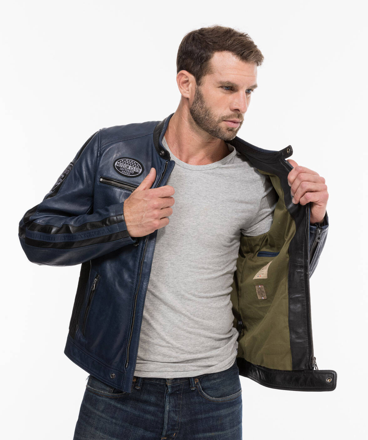 Vêtement en cuir Blousons cuir bleu