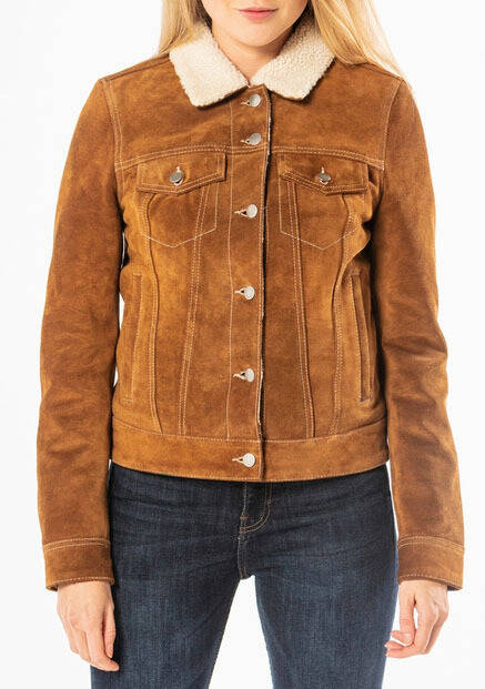 Vêtement en cuir Vestes cuir cognac