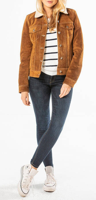 Vêtement en cuir Vestes cuir cognac