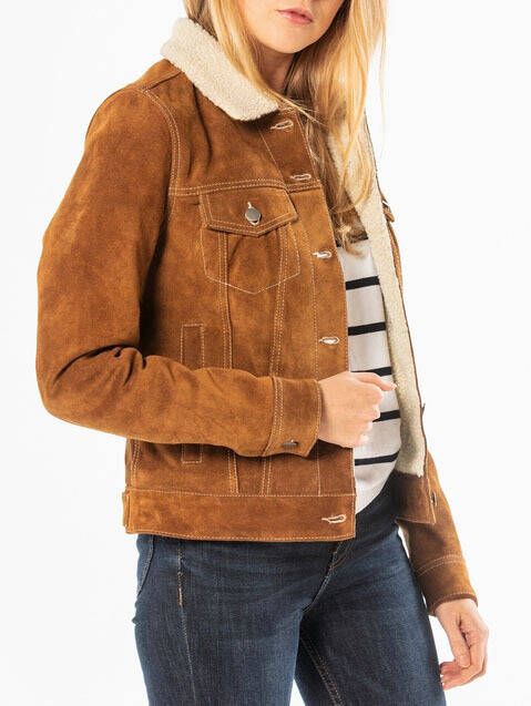 Vêtement en cuir Vestes cuir cognac