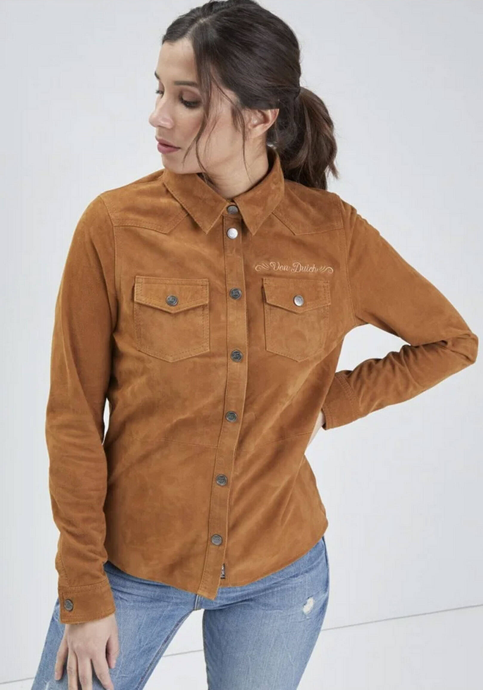 Vêtement en cuir Vestes cuir cognac