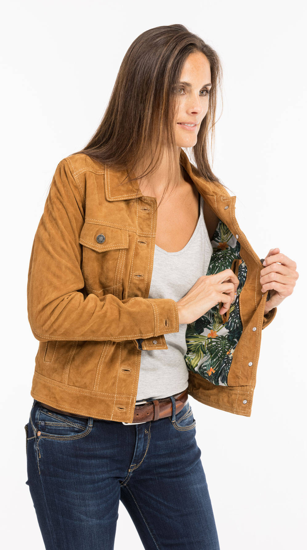 Vêtement en cuir Vestes cuir cognac