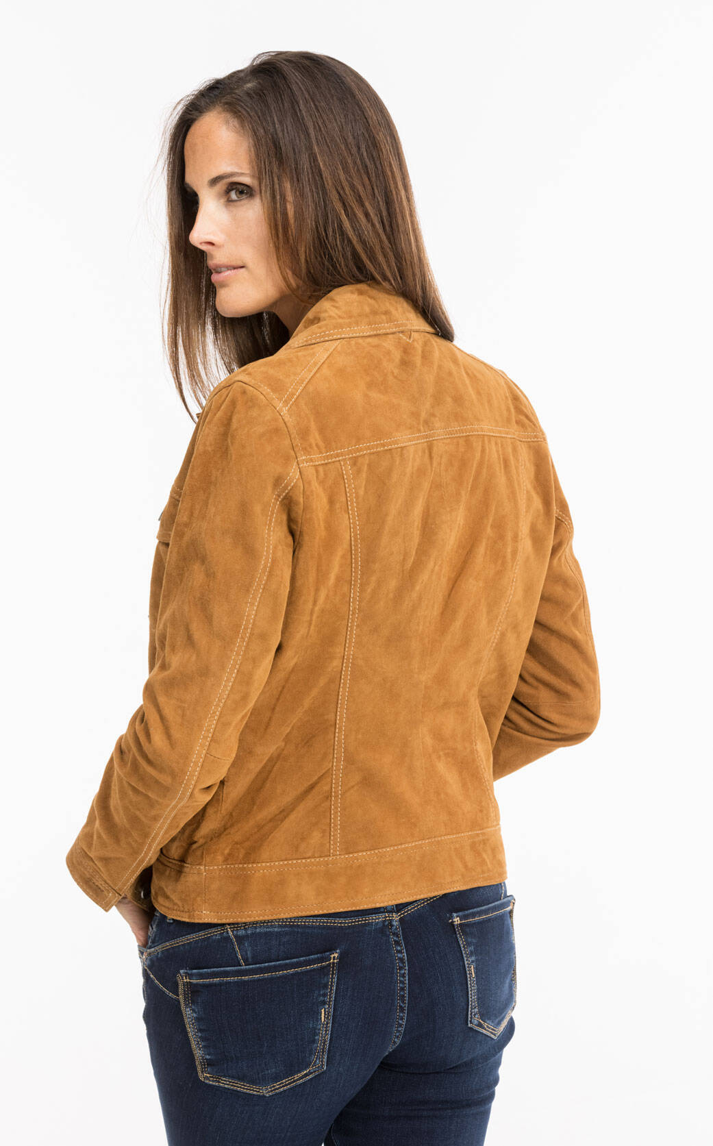 Vêtement en cuir Vestes cuir cognac