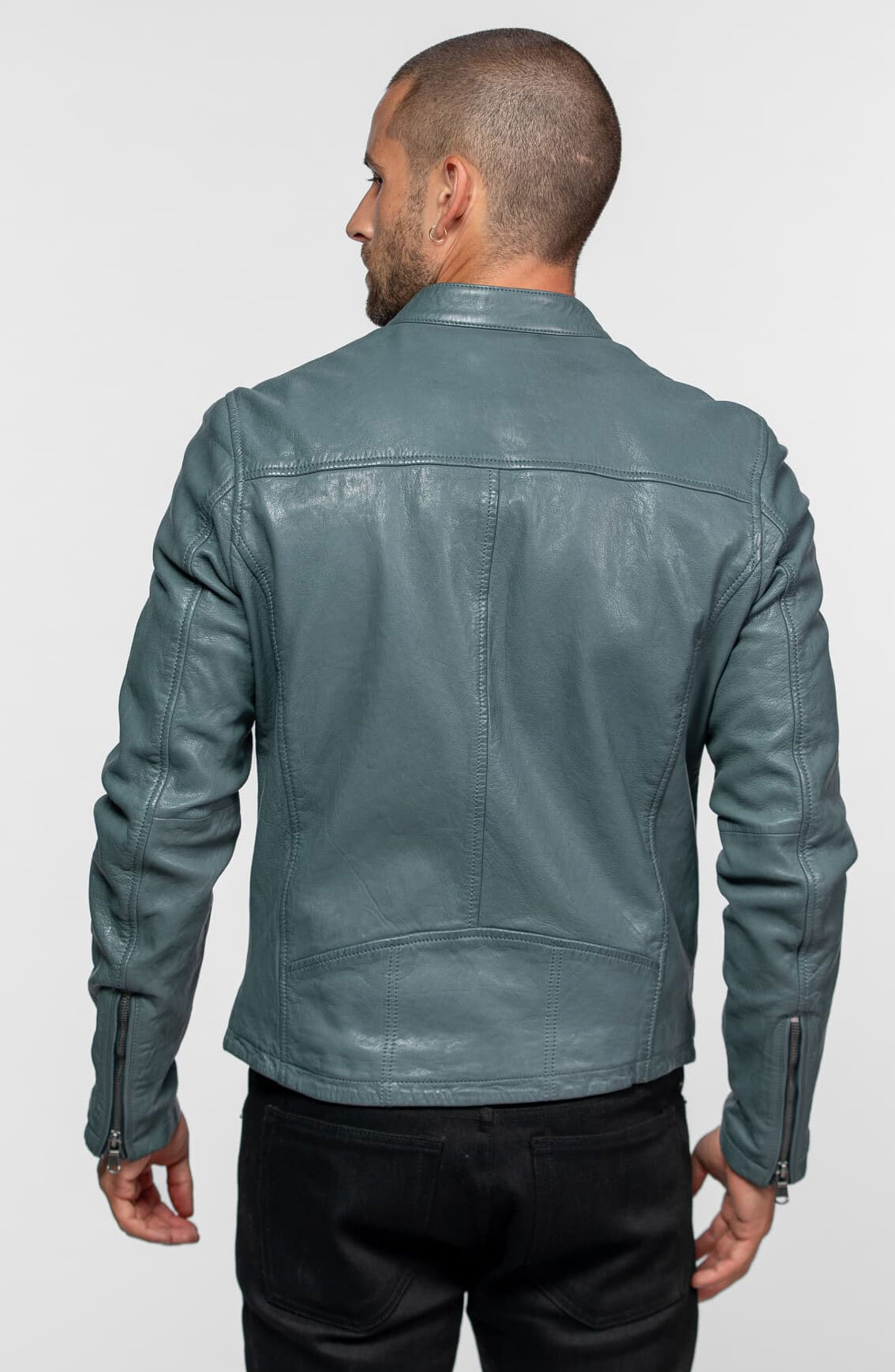 Vêtement en cuir Blousons cuir bleu