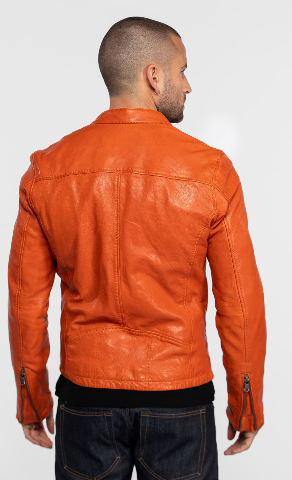 Vêtement en cuir Blousons cuir cognac