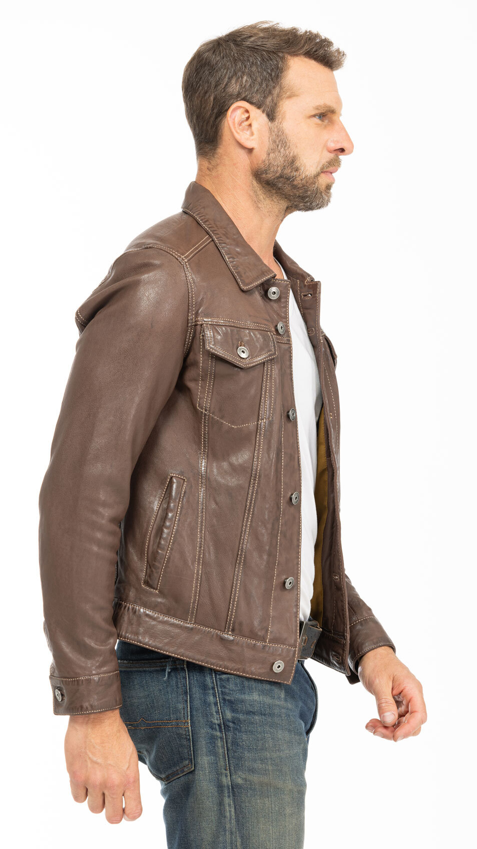 Vêtement en cuir Vestes & Trois Quart cuir marron