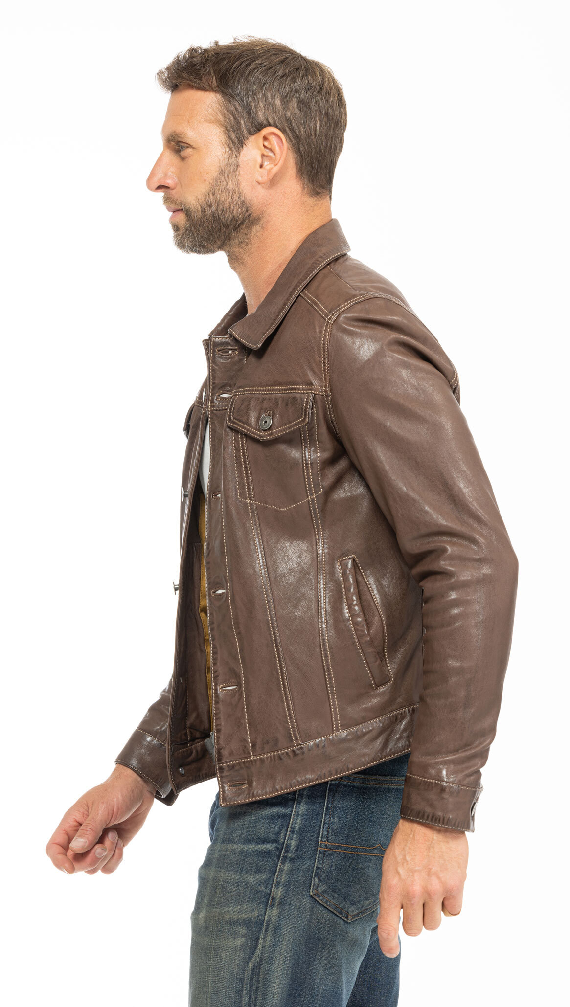 Vêtement en cuir Vestes & Trois Quart cuir marron