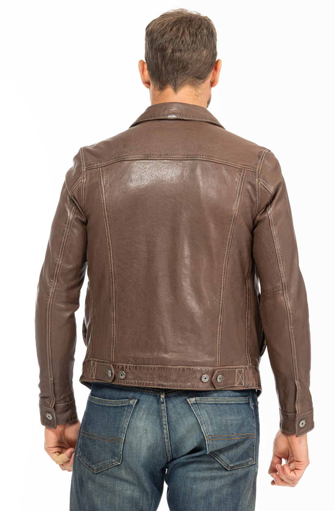 Vêtement en cuir Vestes & Trois Quart cuir marron