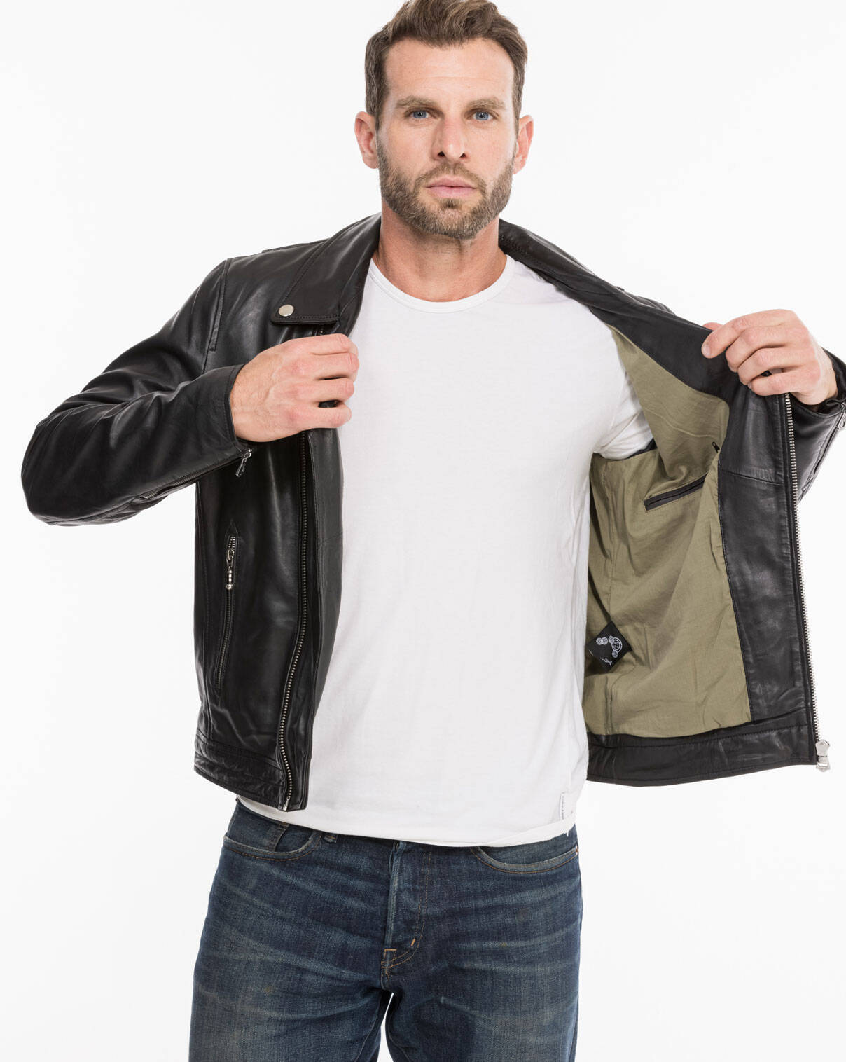 Vêtement en cuir Les bonnes affaires Homme noir