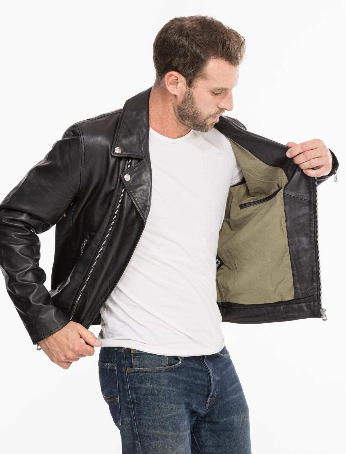 Vêtement en cuir Les bonnes affaires Homme noir