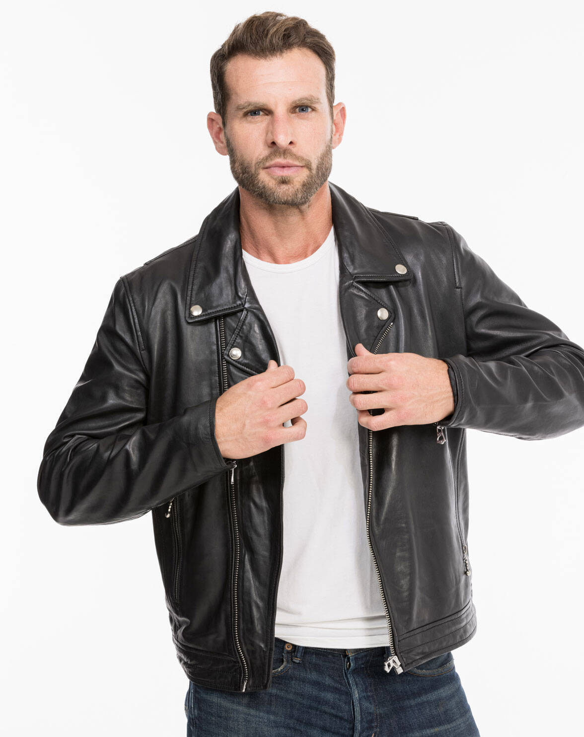 Vêtement en cuir Les bonnes affaires Homme noir