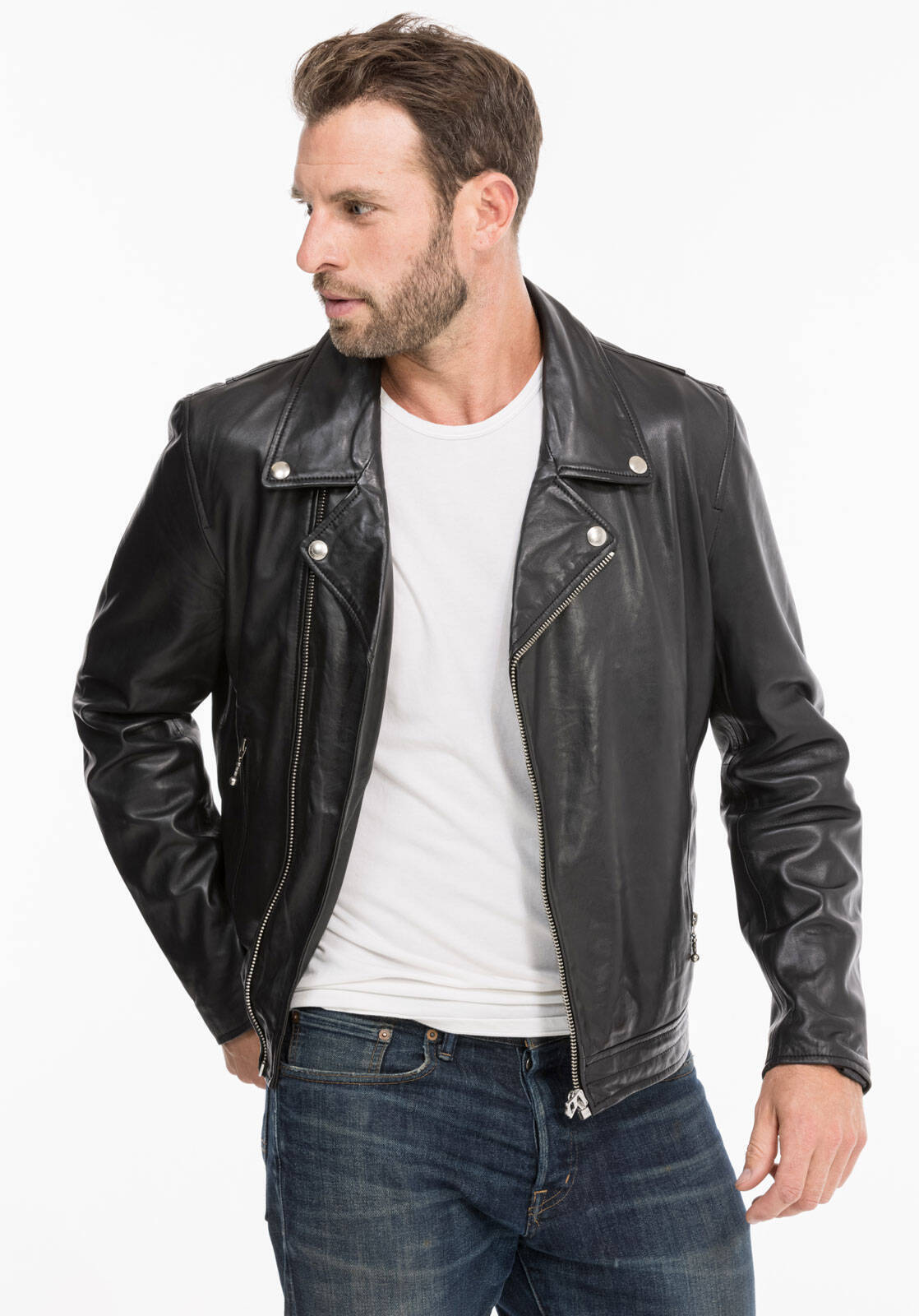 Vêtement en cuir Les bonnes affaires Homme noir