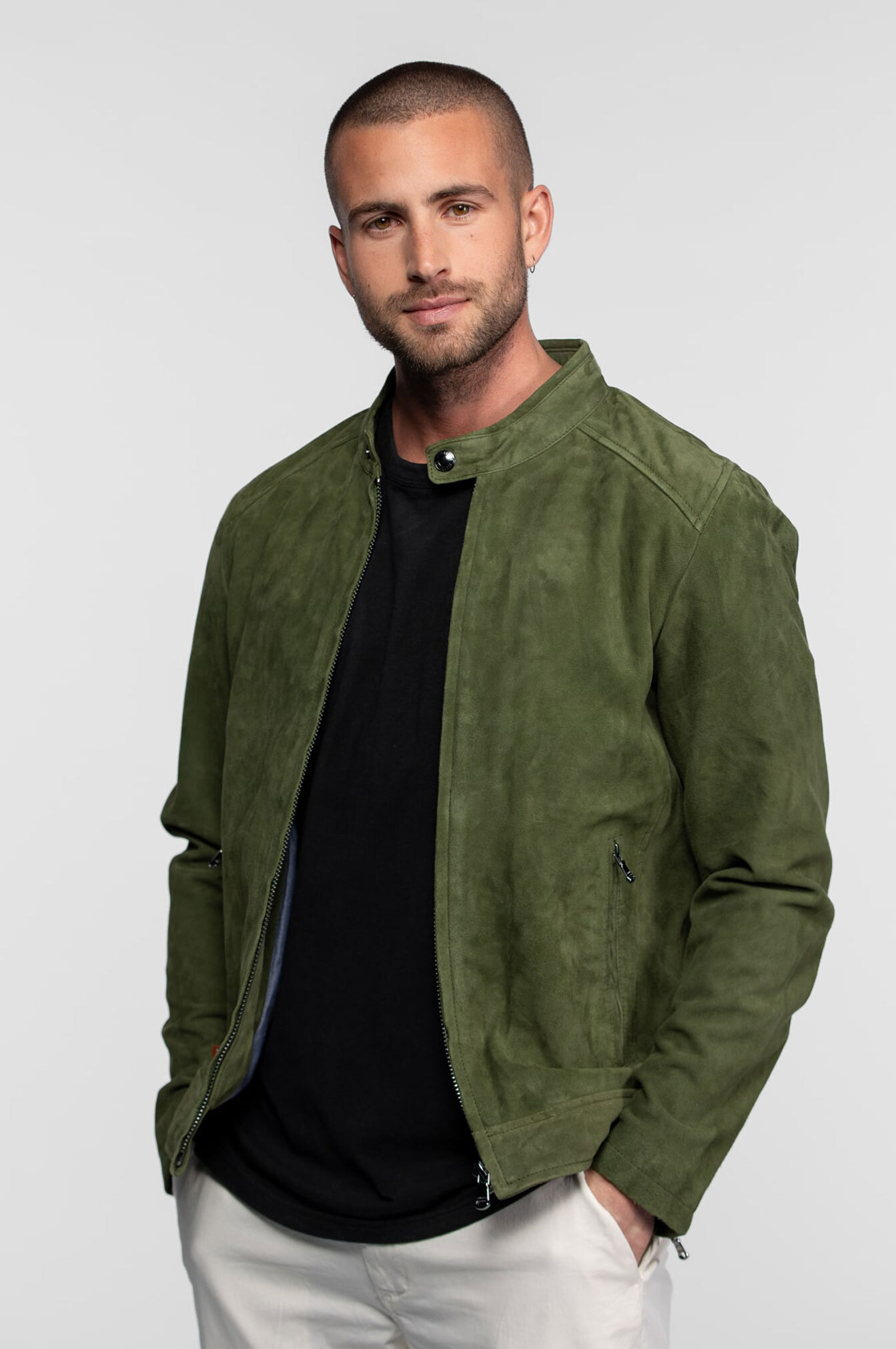 Vêtement en cuir Blousons cuir vert