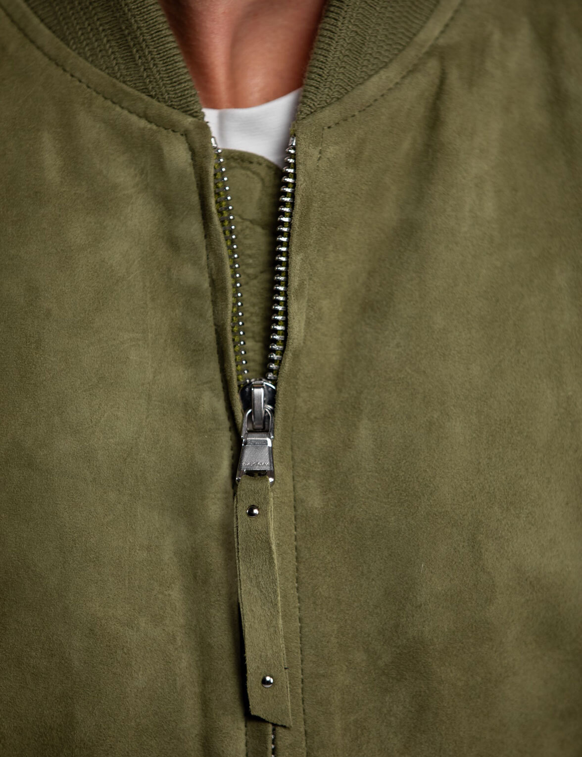 Vêtement en cuir Blousons cuir kaki