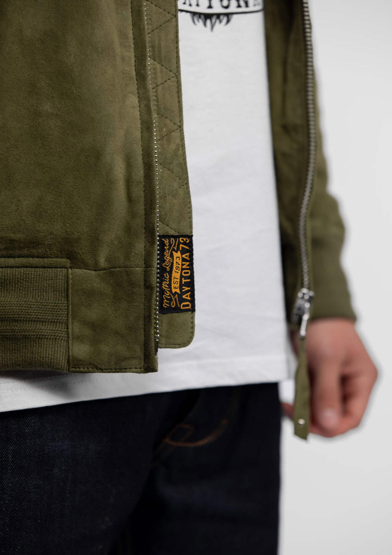 Vêtement en cuir Blousons cuir kaki