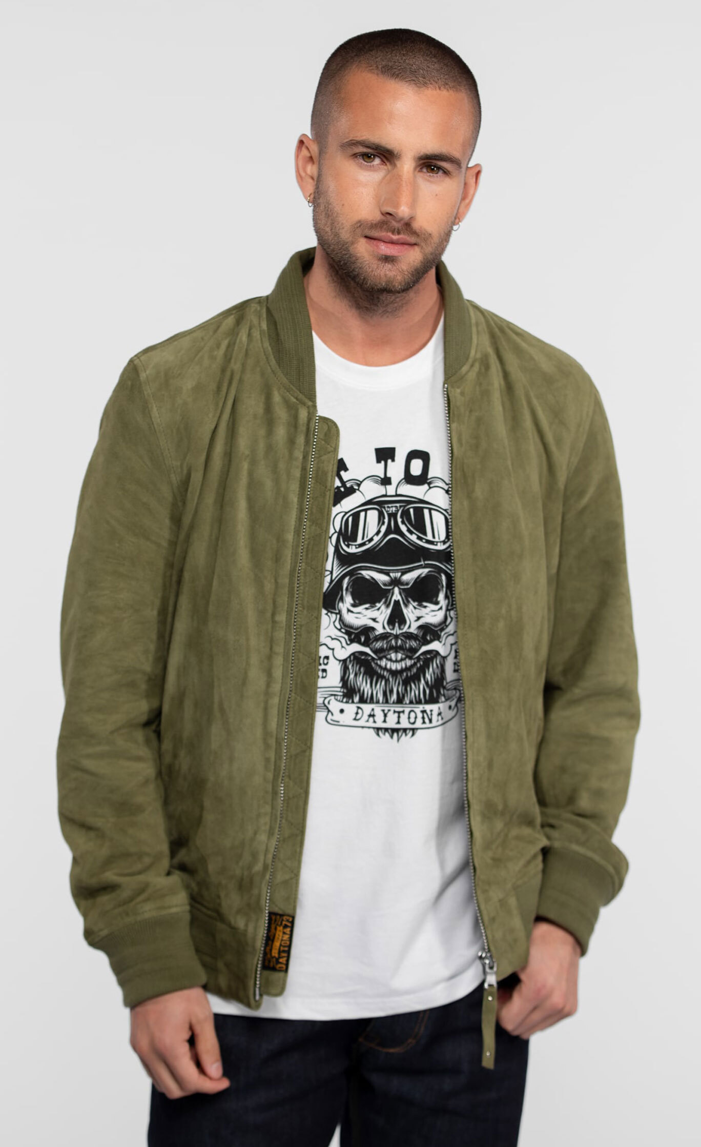 Vêtement en cuir Blousons cuir kaki