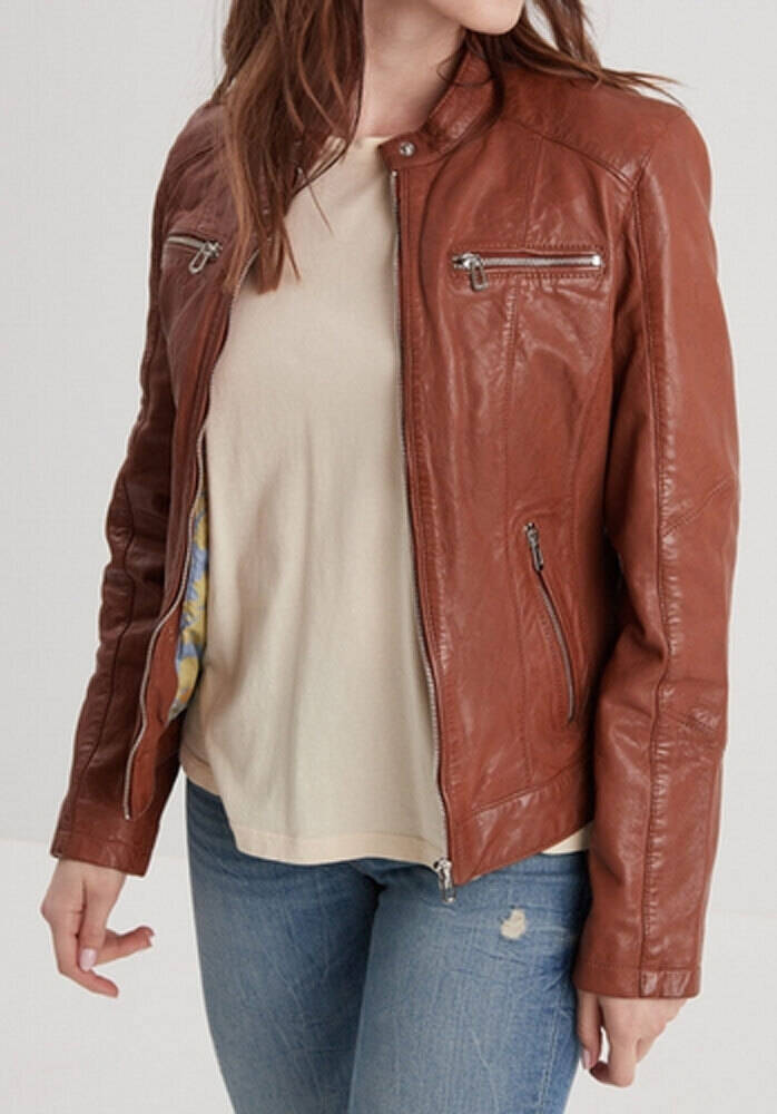 Vêtement en cuir Blousons cuir cognac