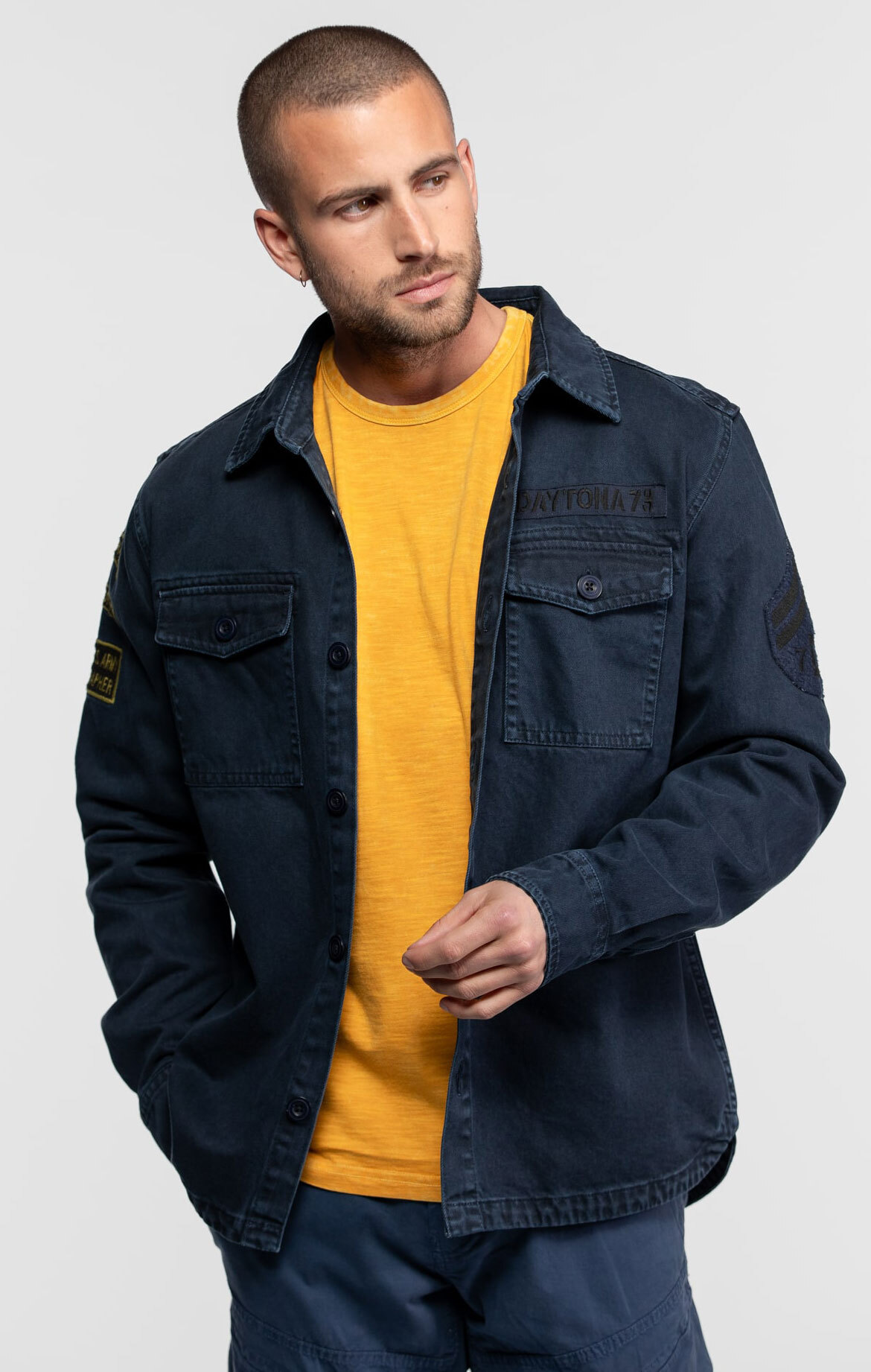 Vêtement en cuir Veste, parka & doudoune textile bleu