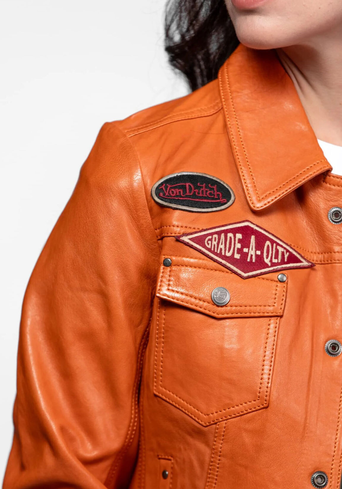 Vêtement en cuir Vestes cuir camel