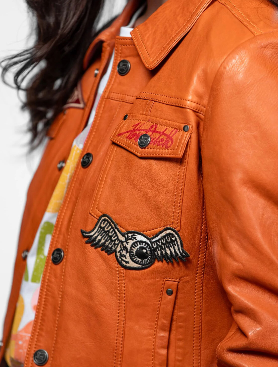 Vêtement en cuir Vestes cuir camel