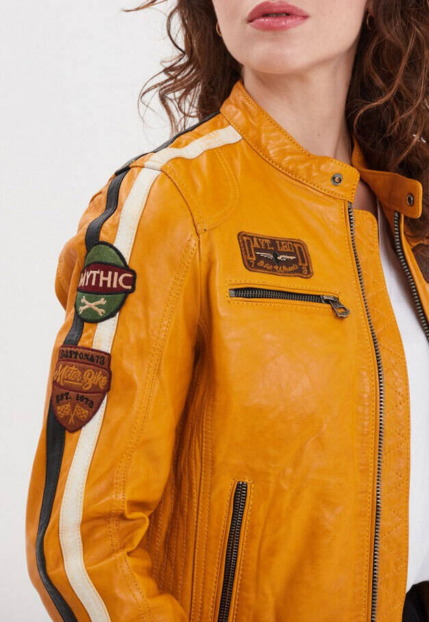 Vêtement en cuir Blousons cuir camel