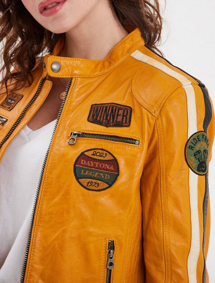 Vêtement en cuir Blousons cuir camel