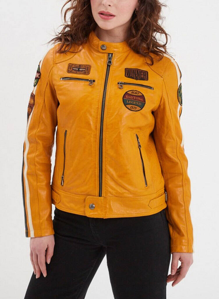 Vêtement en cuir Blousons cuir camel