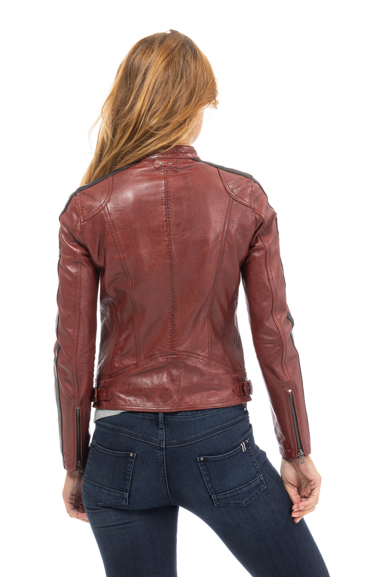 Vêtement en cuir Blousons cuir rouge