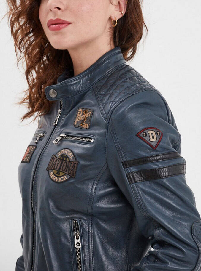 Vêtement en cuir Blousons cuir bleu