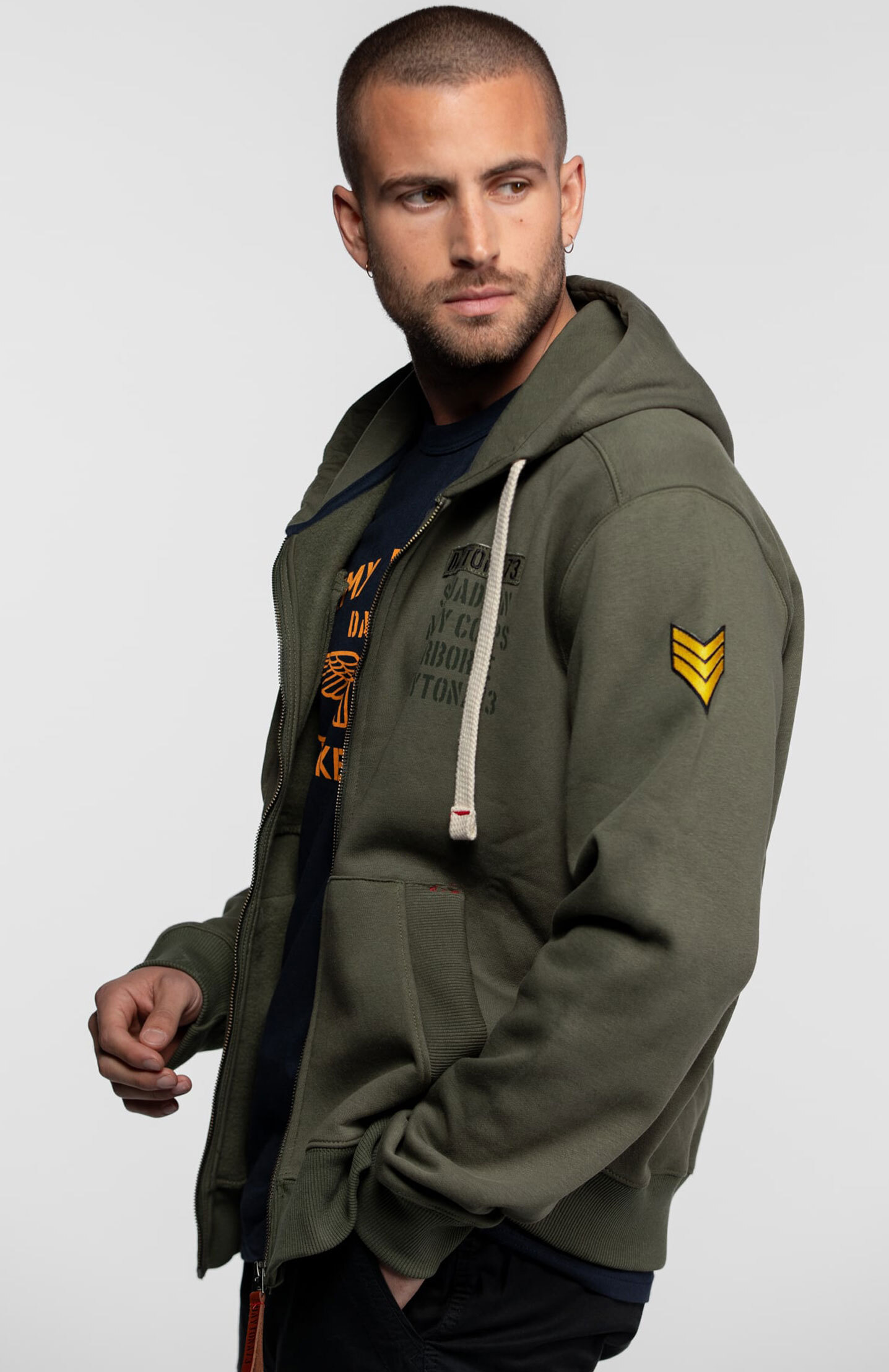 Vêtement en cuir Veste, parka & doudoune textile kaki