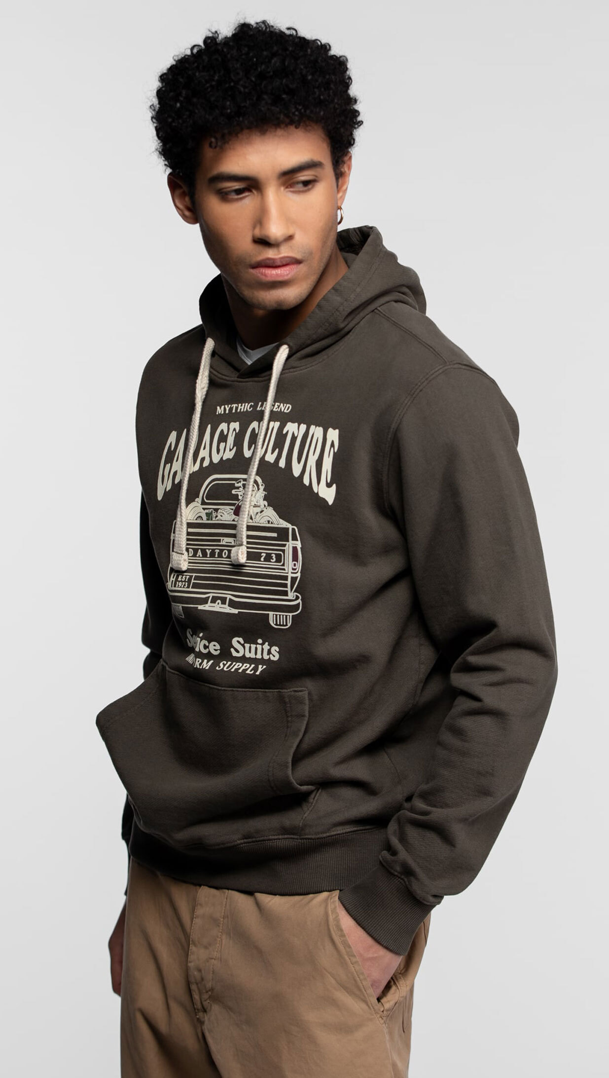 Vêtement en cuir Veste, parka & doudoune textile kaki