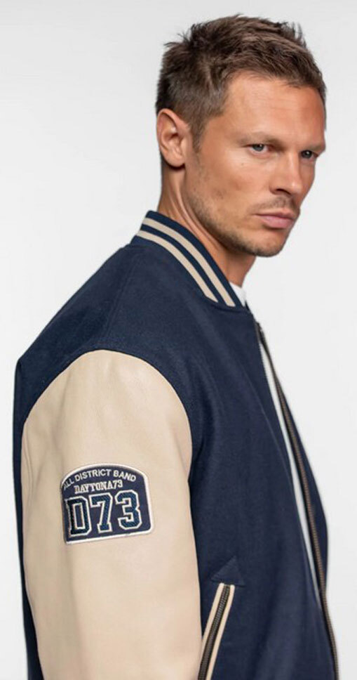 Vêtement en cuir Blousons cuir beige, bleu