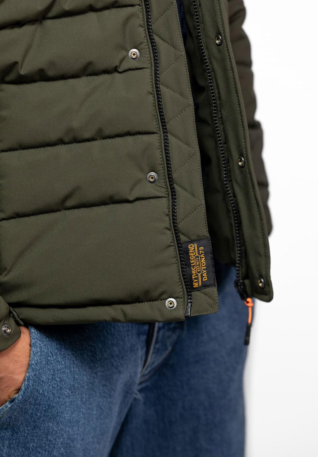 Vêtement en cuir Veste, parka & doudoune textile kaki