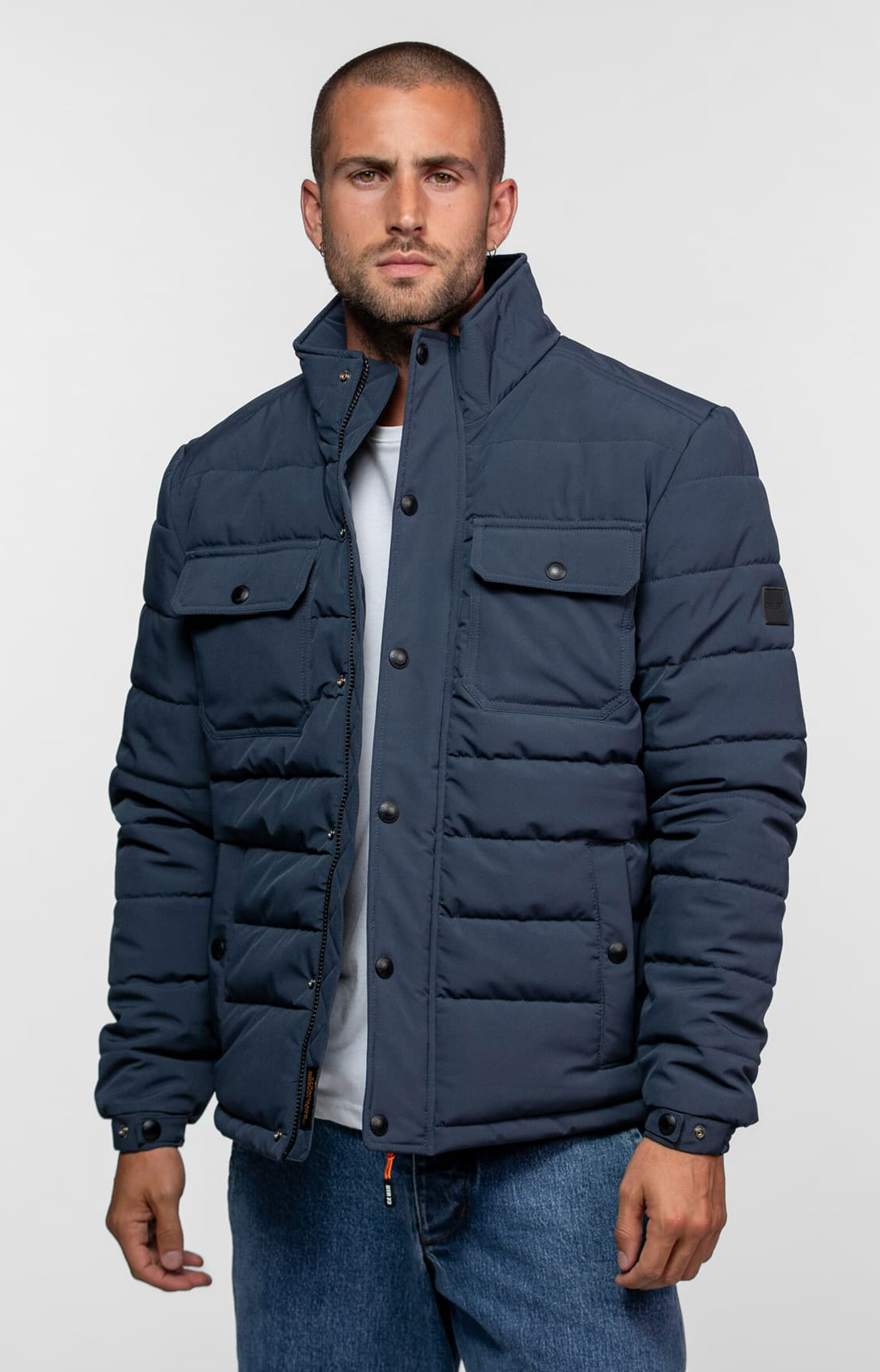 Vêtement en cuir Veste, parka & doudoune textile bleu