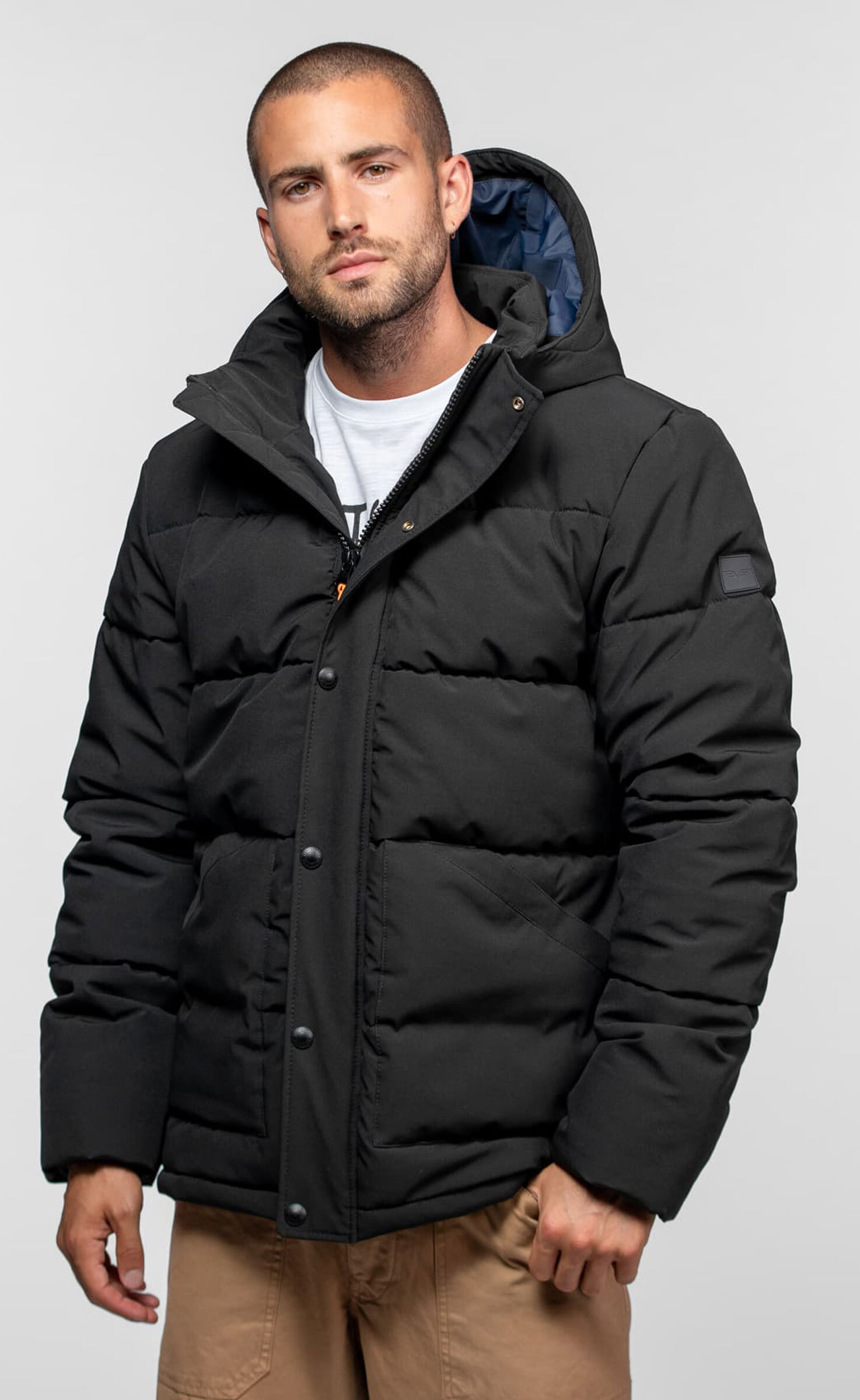 Vêtement en cuir Veste, parka & doudoune textile noir