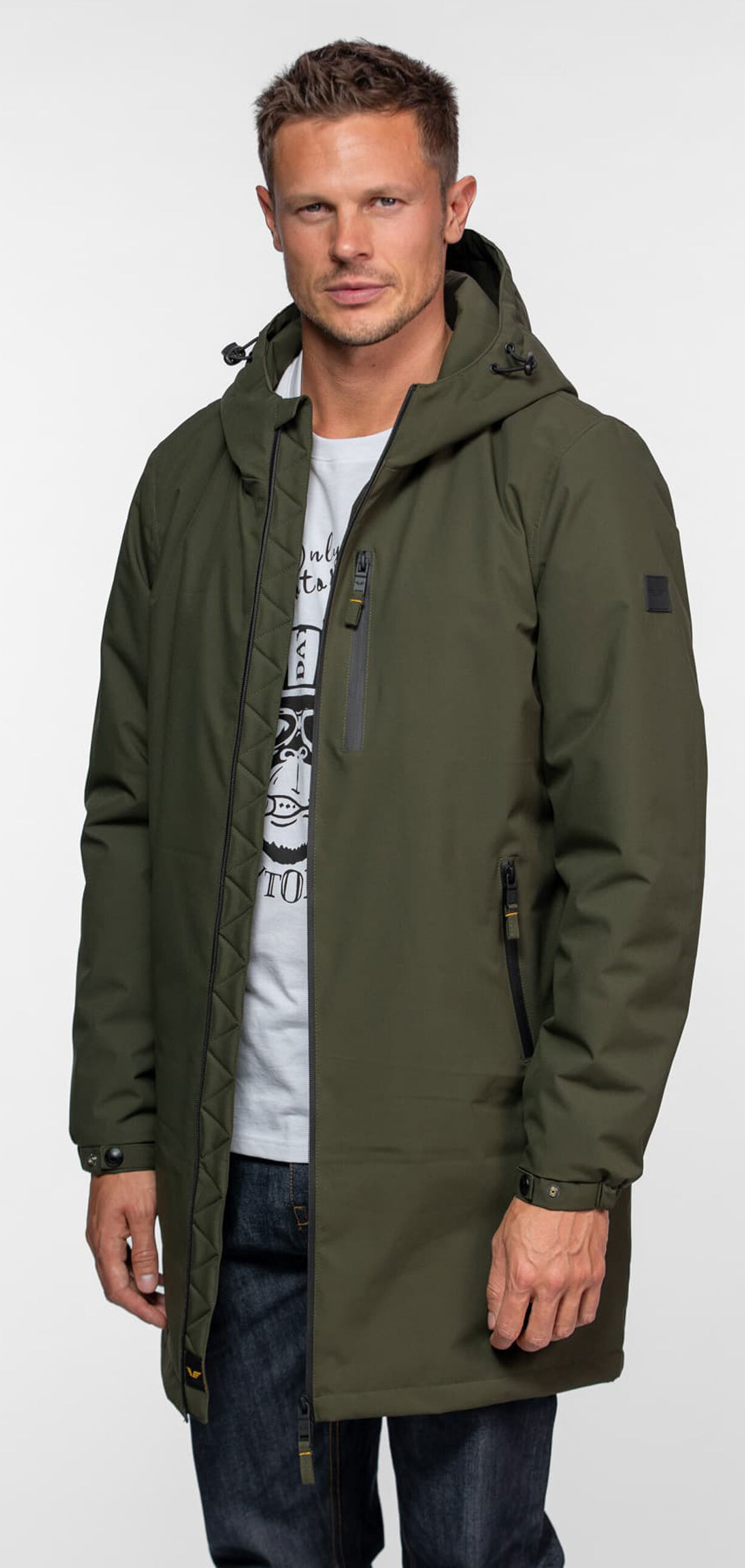Vêtement en cuir Veste, parka & doudoune textile vert