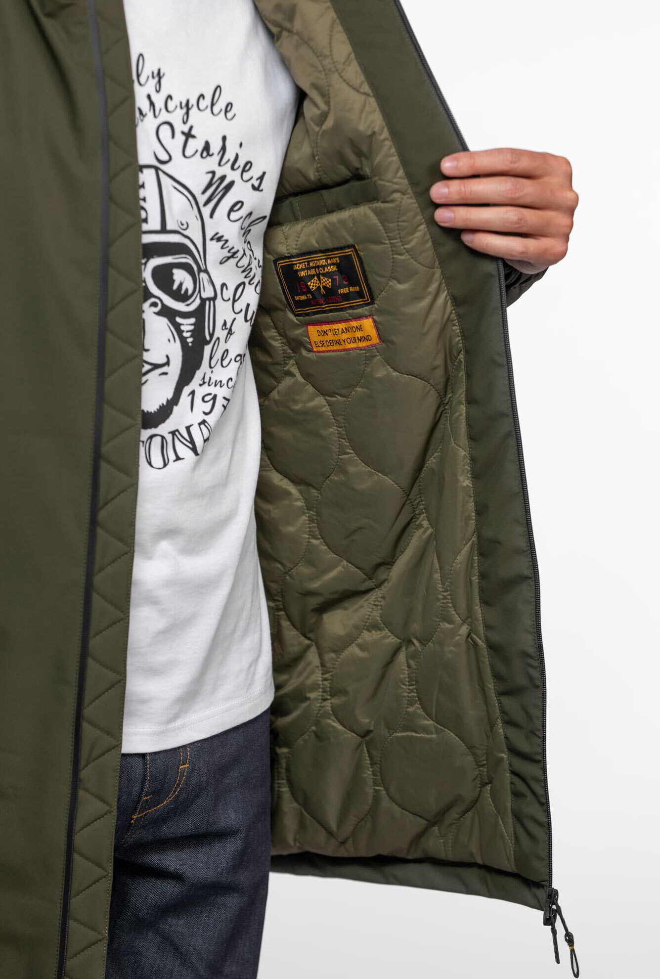 Vêtement en cuir Veste, parka & doudoune textile vert