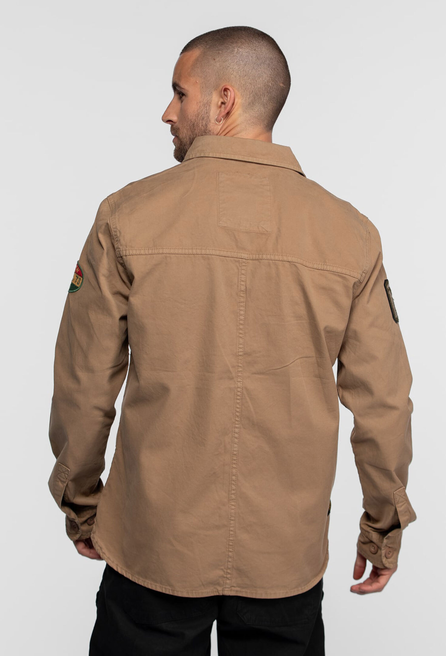Vêtement en cuir Veste, parka & doudoune textile beige