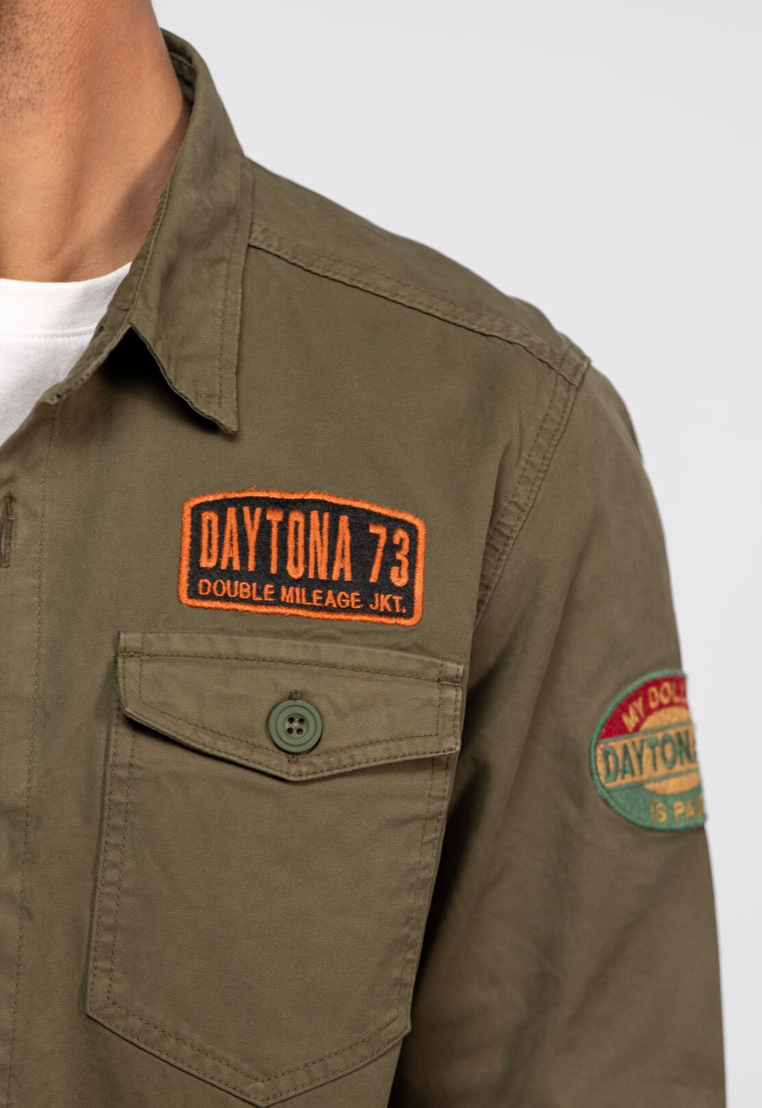 Vêtement en cuir Veste, parka & doudoune textile kaki