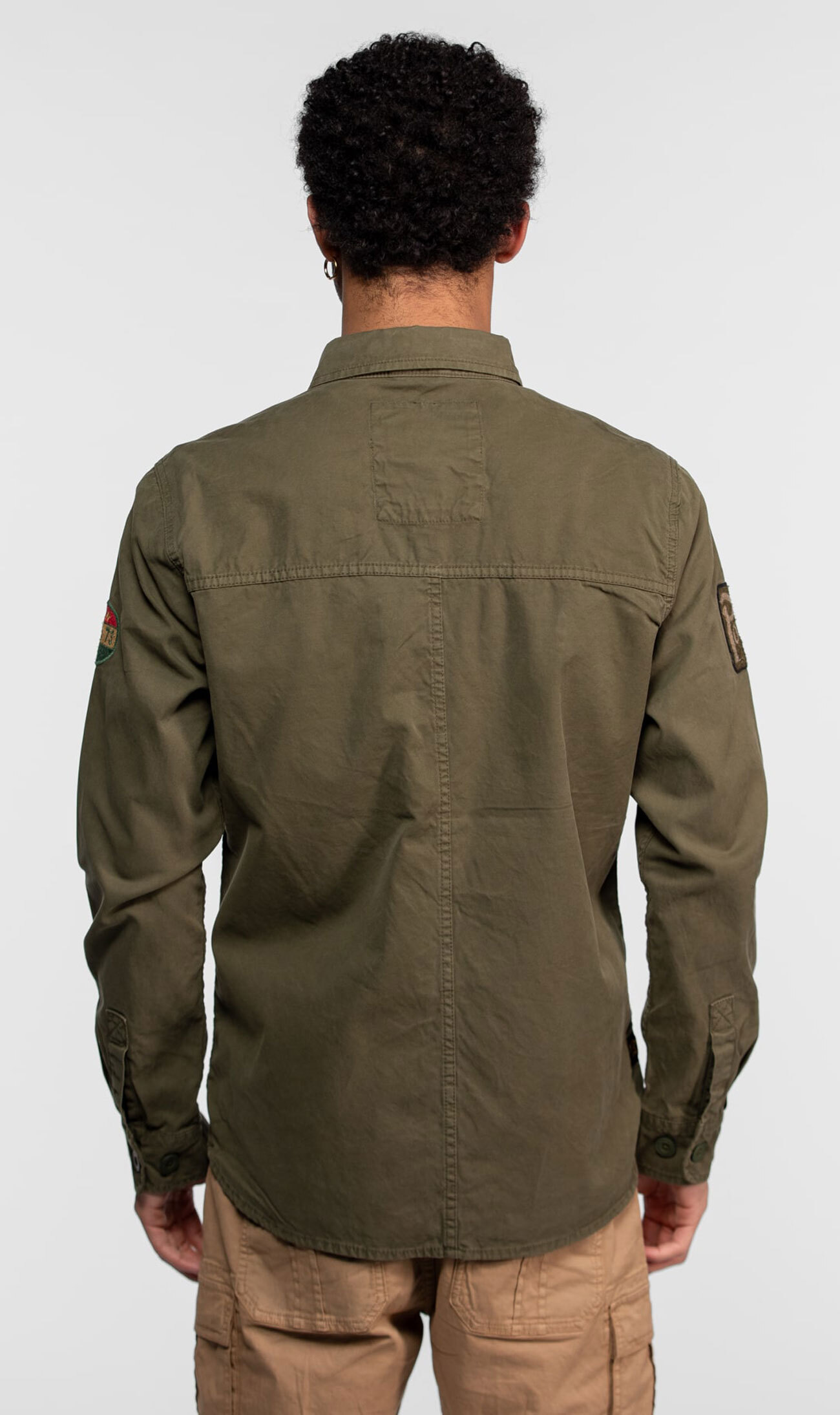 Vêtement en cuir Veste, parka & doudoune textile kaki