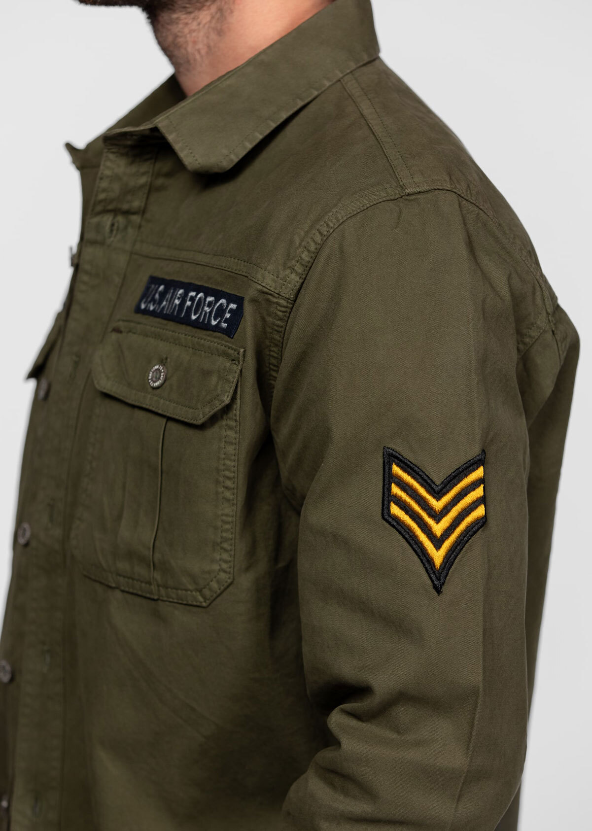 Vêtement en cuir Veste, parka & doudoune textile kaki