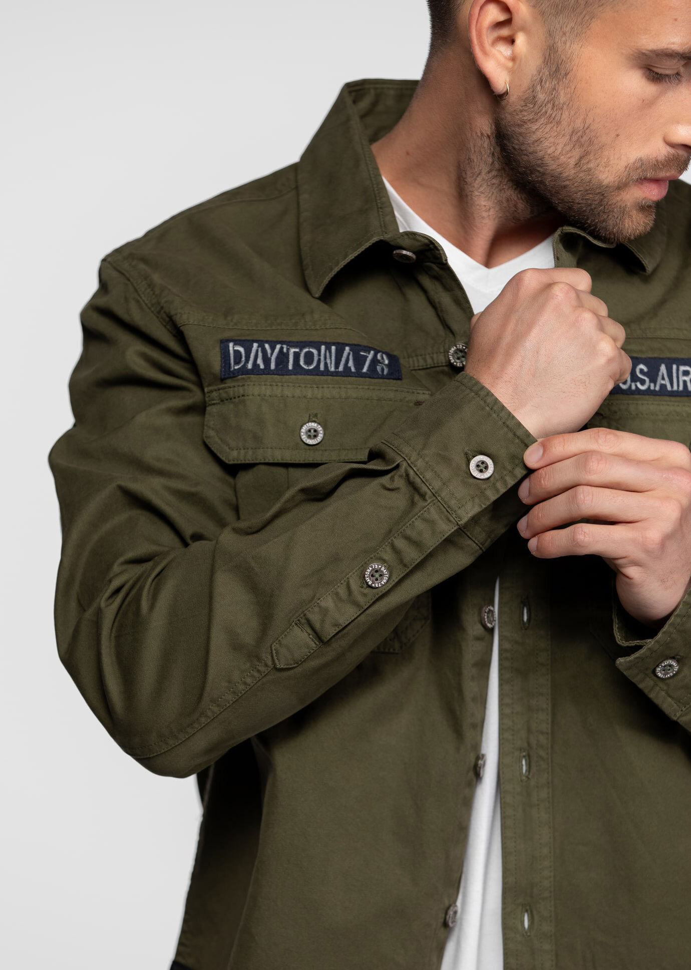 Vêtement en cuir Veste, parka & doudoune textile kaki