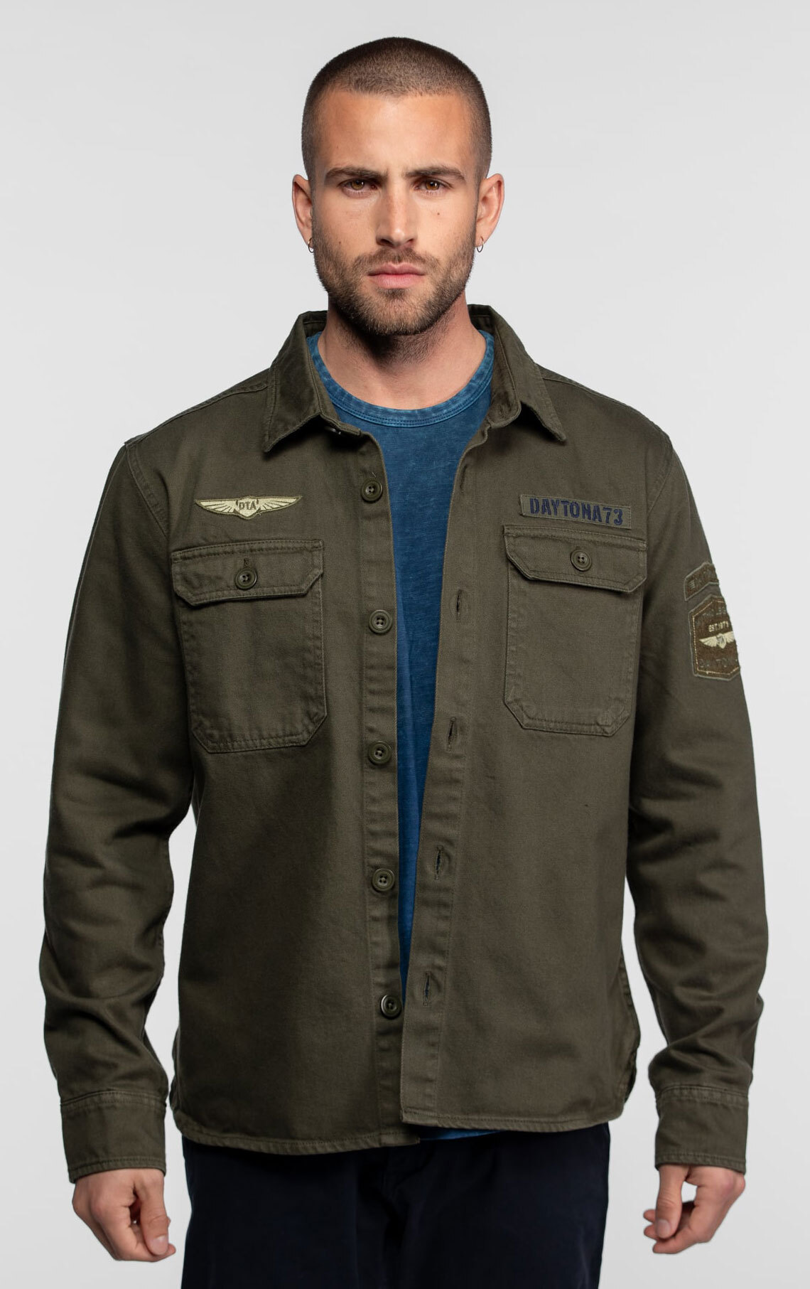 Vêtement en cuir Veste, parka & doudoune textile kaki