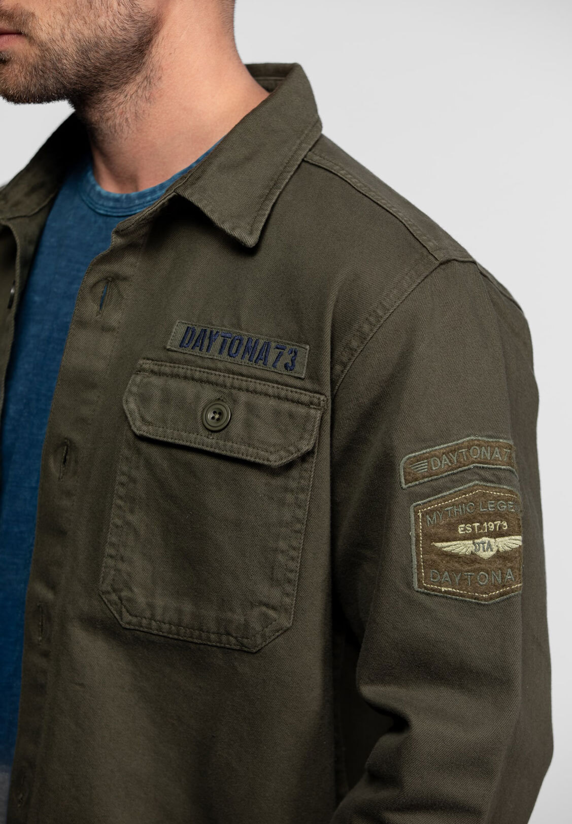 Vêtement en cuir Veste, parka & doudoune textile kaki