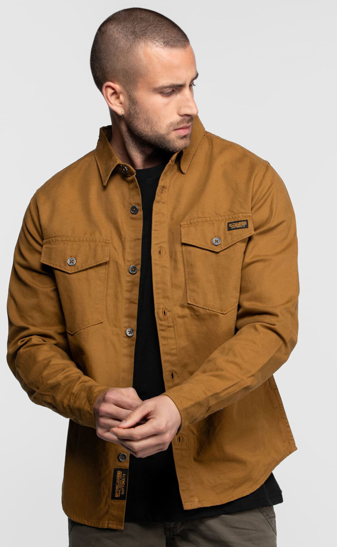 Vêtement en cuir Veste, parka & doudoune textile beige